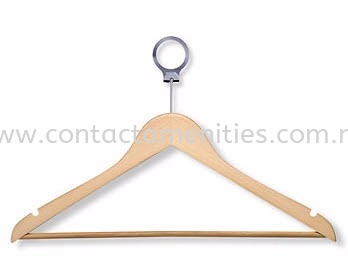 Anti Theft Wooden Hanger with PVC Hose Bar