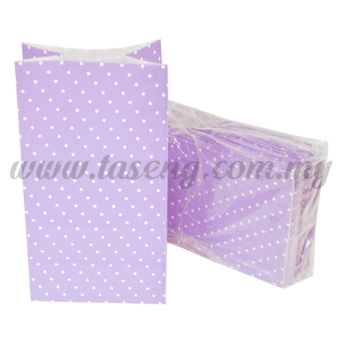 Polka Dot Kraft Paper Bag -Lilac 1pack *10pcs (RPB-PD1-LI)