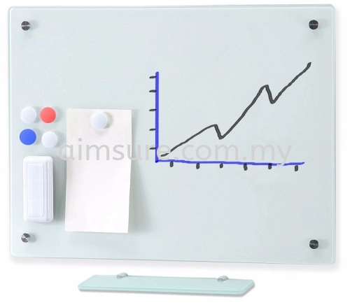 Tempered glass writing board with magnetic and stainless steel nuts