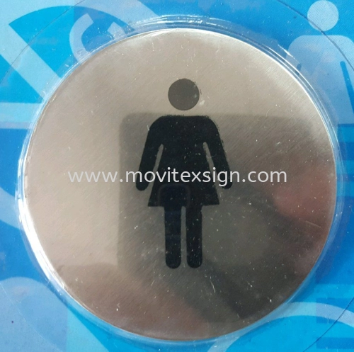 stainless steel toilet sign/wc sign size 3"(click for more detail)