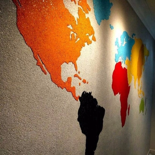 Call Now If You Want Colorful Simple Mapping On Wall Décor 