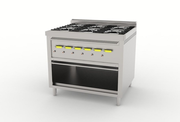 Six Open Burner Counter Open Burner Counter Open Burner Cooking Range Selangor, Malaysia, Kuala Lumpur (KL), Sungai Buloh Supplier, Suppliers, Supply, Supplies | T H EQUIPMENT SDN BHD