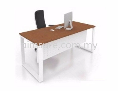 Rectangular table with square leg and metal modesty panel