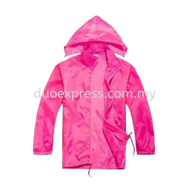 Lightweight Hooded Windbreaker Jacket Pink