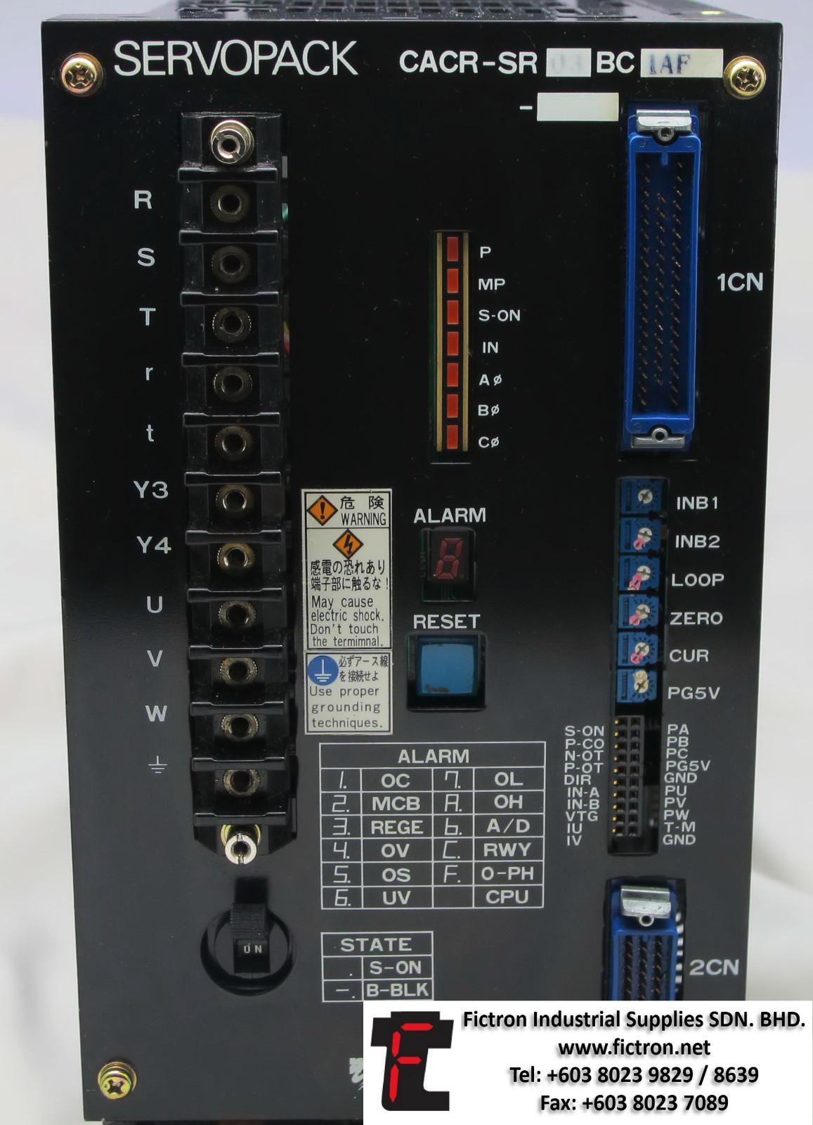 CACR-SR03BC1AF CACRSR03BC1AF YASKAWA SERVOPACK REPAIR SERVICE IN MALAYSIA 12 MONTHS WARRANTY