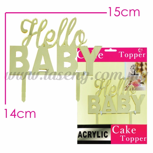 Cake Topper (Acrylic) Hello Baby (CT-OC-A3G)