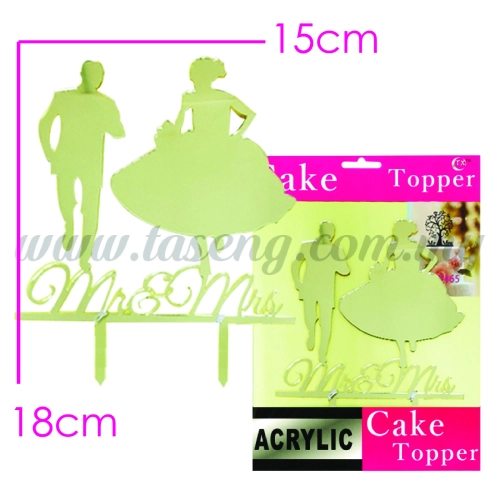 Cake Topper (Acrylic) Mr & Mrs (CT-WD-A3G)