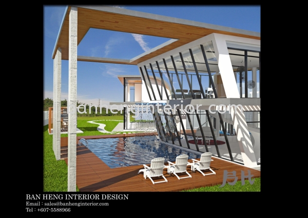 Exterior Design Fitment Landscape design Interior Design Johor Bahru (JB), Johor, Skudai Service, Renovation, Construction | Ban Heng Interior Design Sdn Bhd