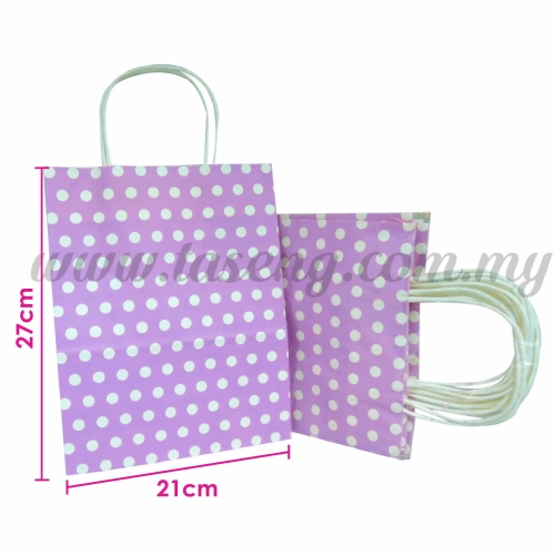 Paper Bag Polka Dot Lavender *10pcs (PPB-PD3-LV)