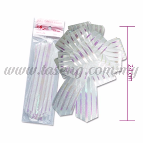 50mm Pull Flower Ribbon - White 1 Piece (RB-1PF50-W)