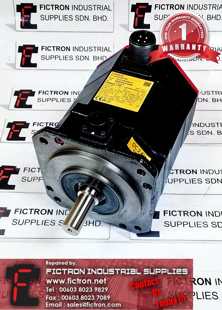 A06B-0233-B400 A06B0233B400 FANUC AC SERVO MOTOR REPAIR SERVICE IN MALAYSIA 12 MONTHS WARRANTY
