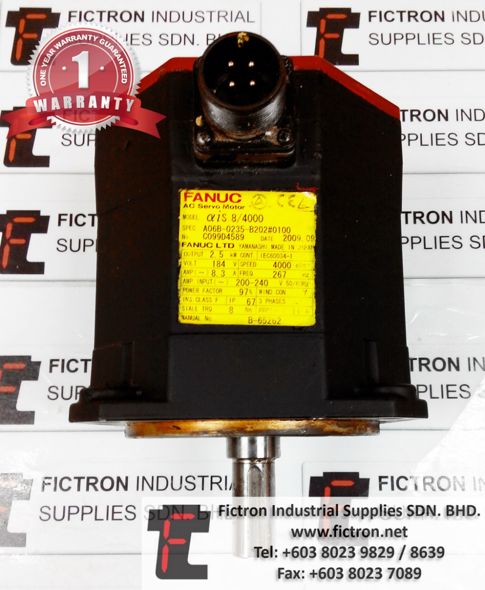 A06B-0235-B202#0100 A06B0235B2020100 FANUC AC SERVO MOTOR REPAIR IN MALAYSIA 12 MONTHS WARRANTY