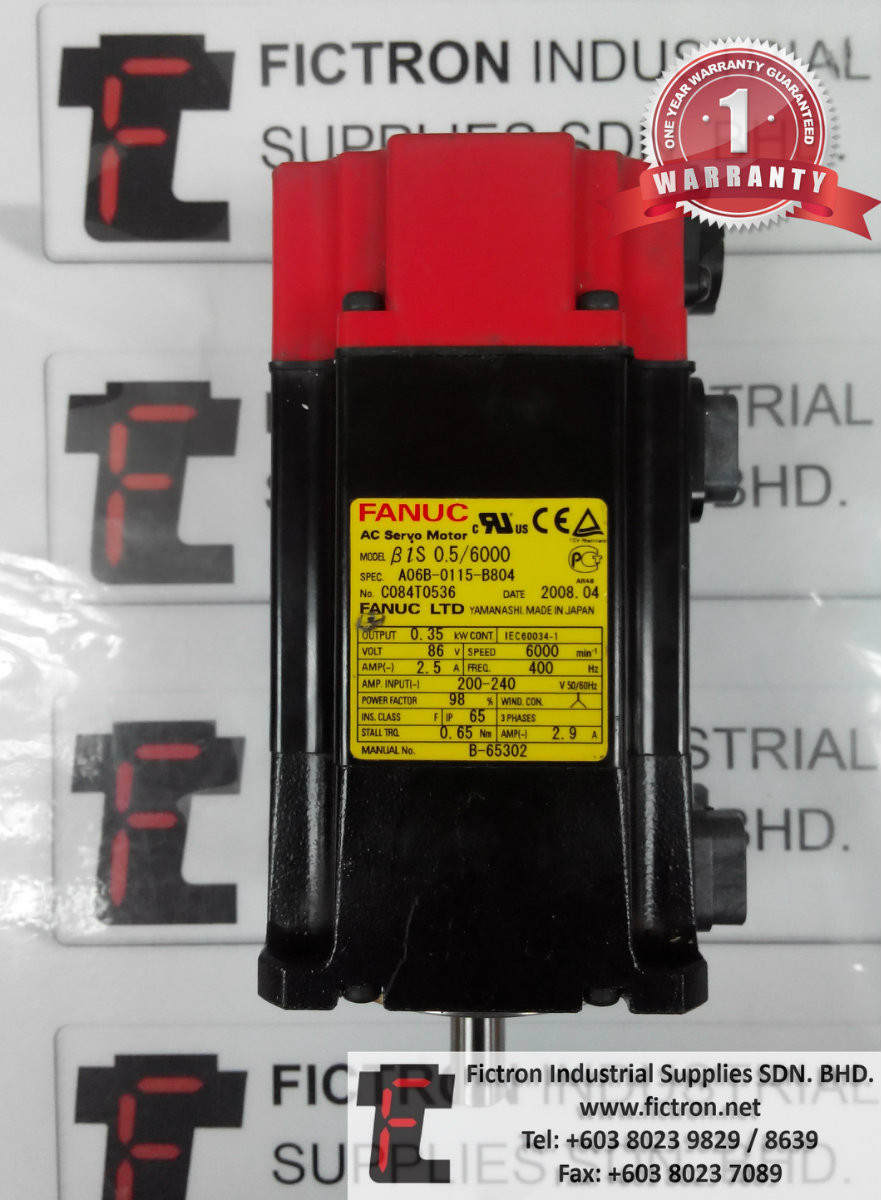 A06B-0115-B804 A06B0115B804 FANUC AC SERVO MOTOR REPAIR SERVICE IN MALAYSIA 12 MONTHS WARRANTY