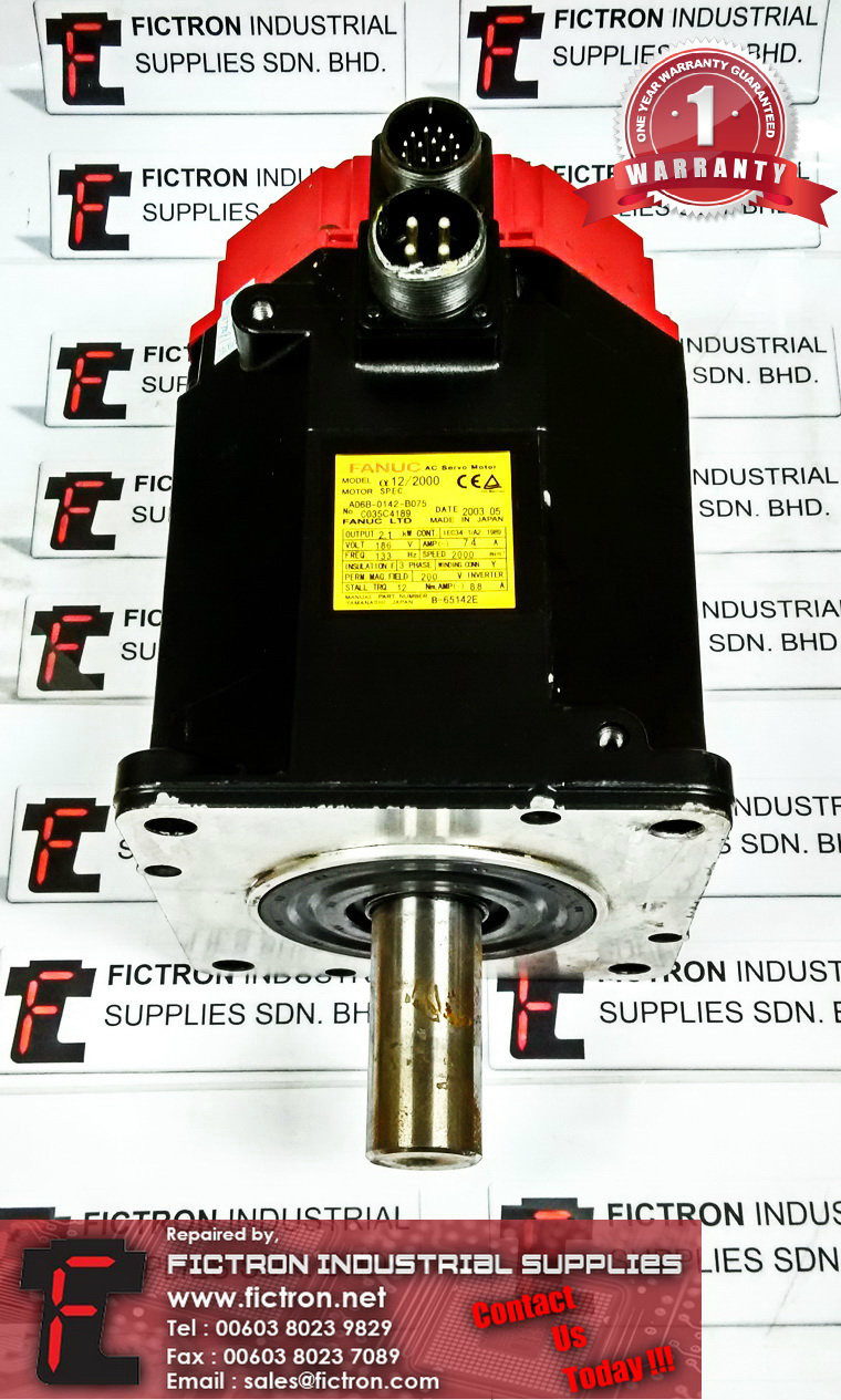 A06B-0142-B075 A06B0142B075 FANUC AC SERVO MOTOR REPAIR SERVICE IN MALAYSIA 12 MONTHS WARRANTY