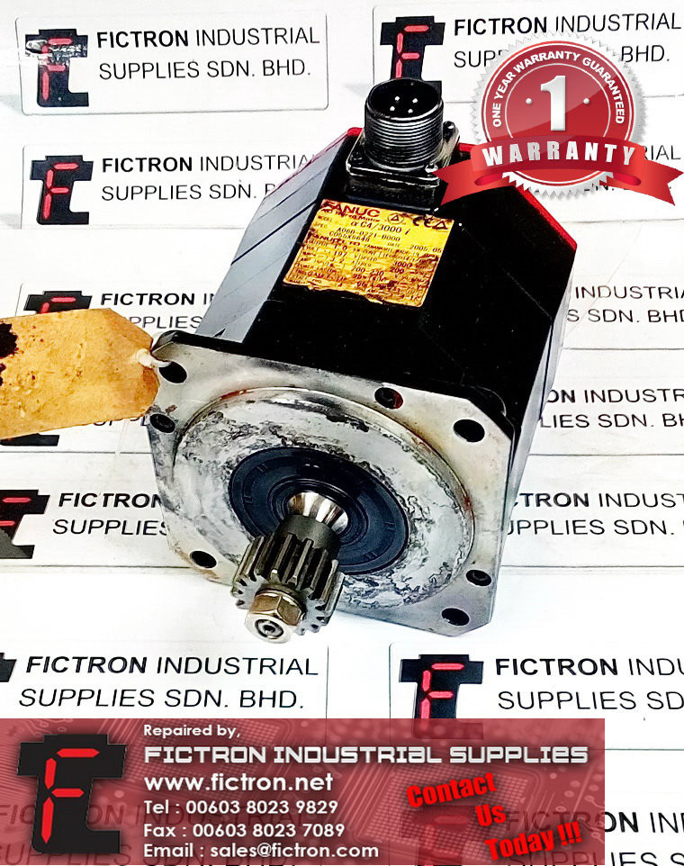 A06B-0221-B000 A06B0221B000 FANUC AC SERVO MOTOR REPAIR SERVICE IN MALAYSIA 12 MONTHS WARRANTY