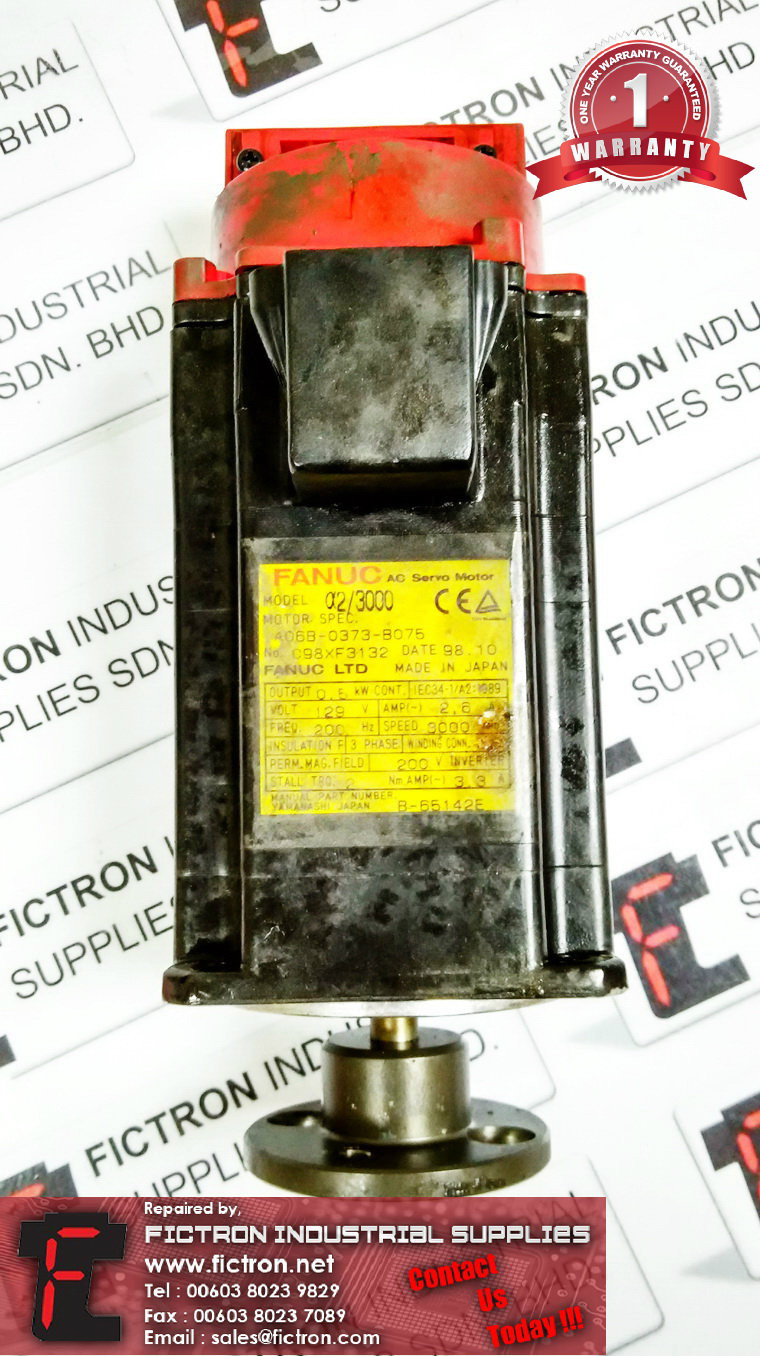 A06B-0373-B075 A06B0373B075 FANUC AC SERVO MOTOR REPAIR SERVICE IN MALAYSIA 12 MONTHS WARRANTY