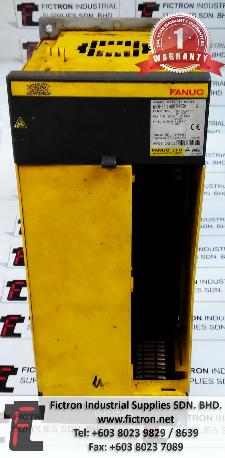 A06B-6111-H022#H550 A06B6111H022H550 FANUC AC SPINDLE AMPLIFIER REPAIR IN MALAYSIA 12 MONTHS WARRANTY