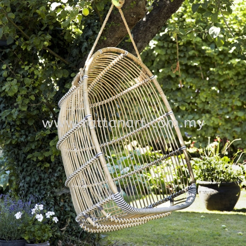 RATTAN + SYNTHETIC HANGING CHAIR ICECREAM