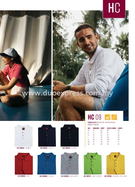 HC09 Collar T Shirt Cotton LongSleeve Baju Polo T Cotton- ReadyMade Baju Uniform Ready Made Promosi Malaysia, Selangor, Kuala Lumpur (KL), Petaling Jaya (PJ) Supplier, Suppliers, Supply, Supplies | Duo Express