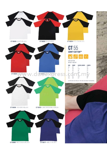 CT55 Roundneck T Shirt Cotton Raglan Baju O Roundneck Cotton T-Shirt  Baju Uniform Ready Made Promosi Malaysia, Selangor, Kuala Lumpur (KL), Petaling Jaya (PJ) Supplier, Suppliers, Supply, Supplies | Duo Express