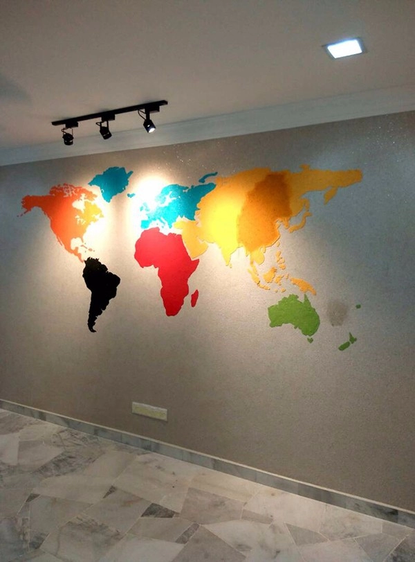 Call Now For Colorful Mapping Wall Decor In Malaysia.