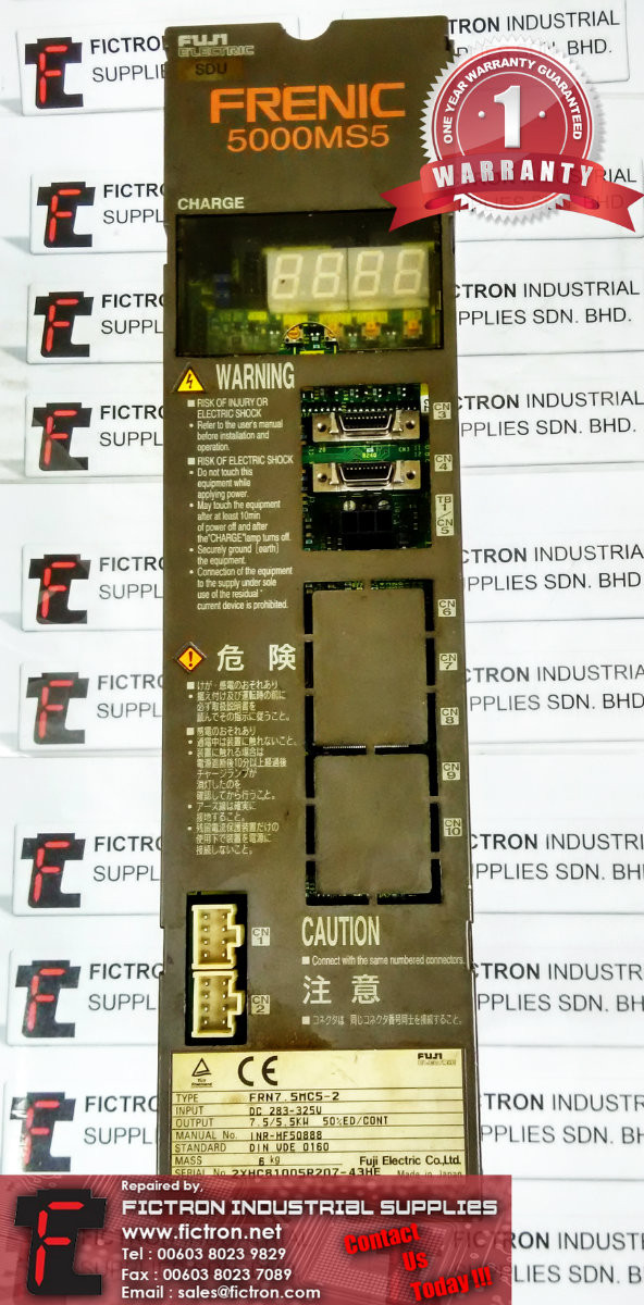 FRN7.5MC5-2 FRN75MC52 FUJI FRENIC 5000MS5 INVERTER DRIVE REPAIR SERVICE IN MALAYSIA 12 MONTHS WARRANTY