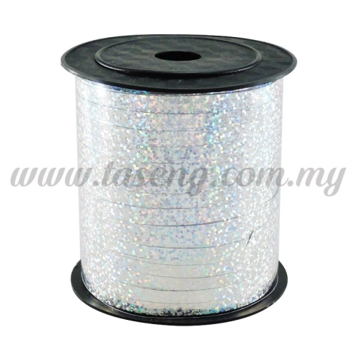 0.5cm Metallic Laser Ribbon -Silver (RB4-SI)