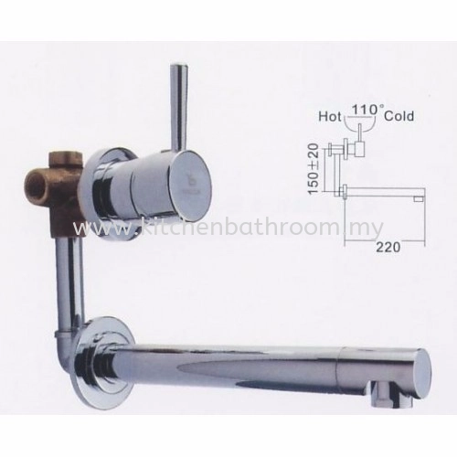 KITCHEN WALL SINK MIXER TAP WSM23 / TR-TP-WSM-00566-CH