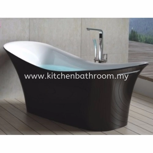 POLYSTONE FREE STANDING LONG BATH TR-BHT-FSB-06316-BK