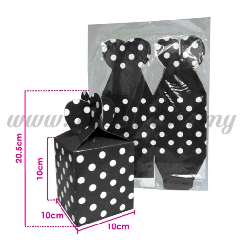 Gift Box Polka Dot - Black 1pack *10pcs (BX-GB2-BK)