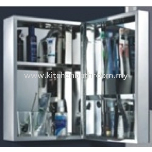 STAINLESS STEEL MIRROR CABINET WITH TOOTH BRUSH HOLDER 6008 / TR-BA-MC-01778