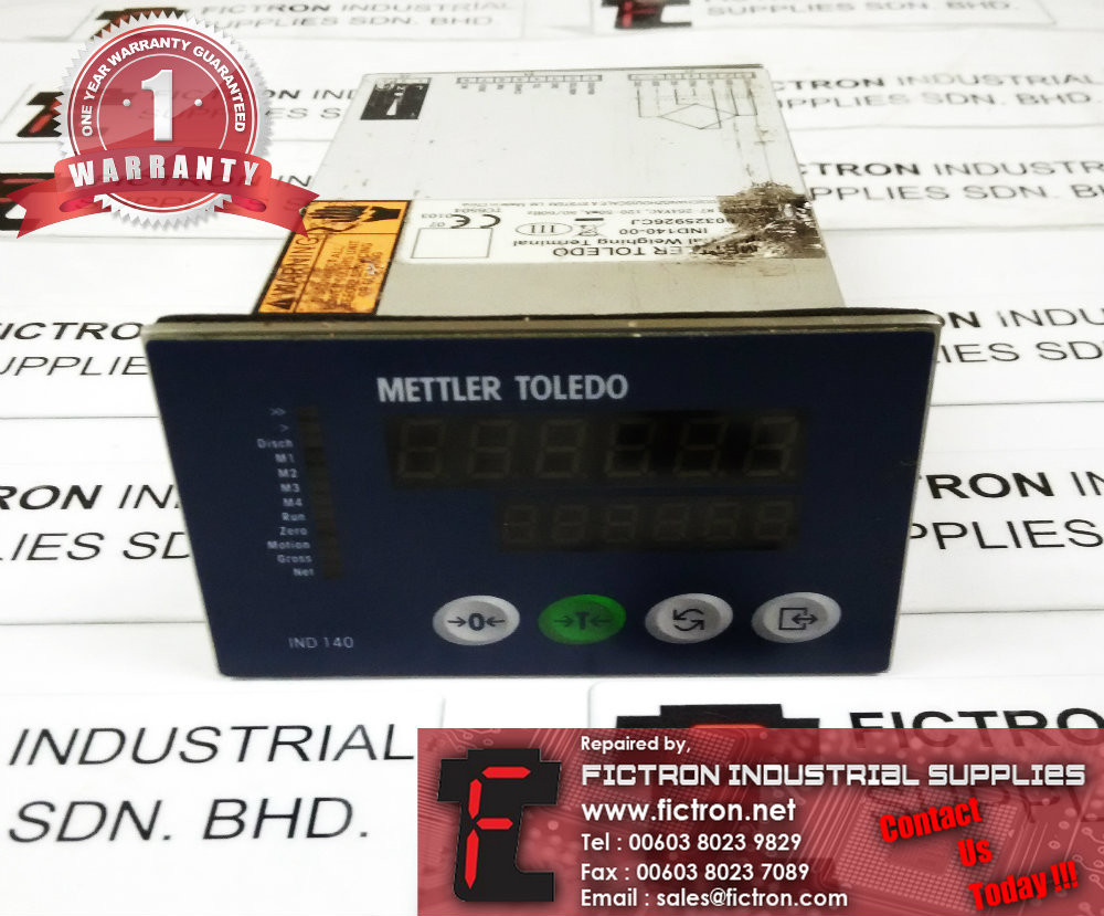 IND140-00 IND14000 METTLER TOLEDO INDUSTRIAL WEIGHING TERMINAL REPAIR IN MALAYSIA 12 MONTHS WARRANTY