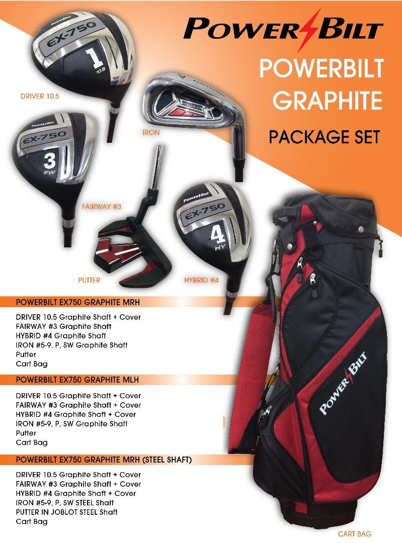 POWERBILT EX750 GOLF PACKAGE SET LH Mens Graphite