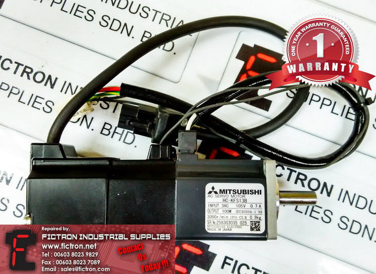 HC-KFS13B HCKFS13B MITSUBISHI AC SERVO MOTOR REPAIR SERVICE IN MALAYSIA 12 MONTHS WARRANTY