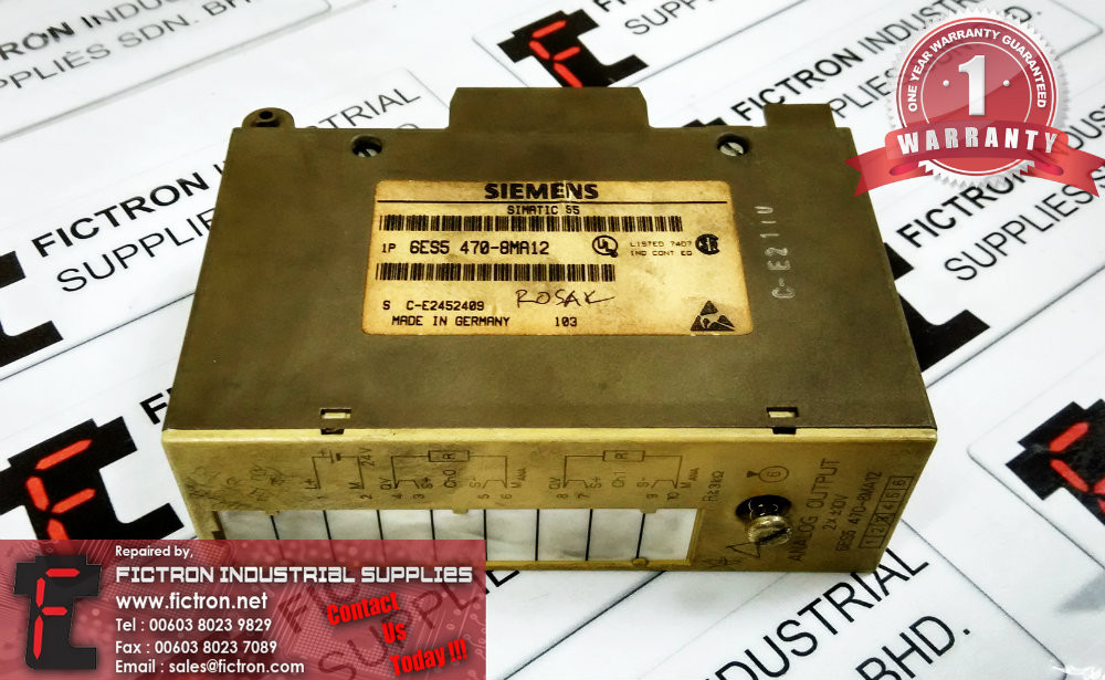 6ES5470-8MA12 6ES54708MA12 SIEMENS ANALOG OUTPUT REPAIR SERVICE IN MALAYSIA 12 MONTHS WARRANTY