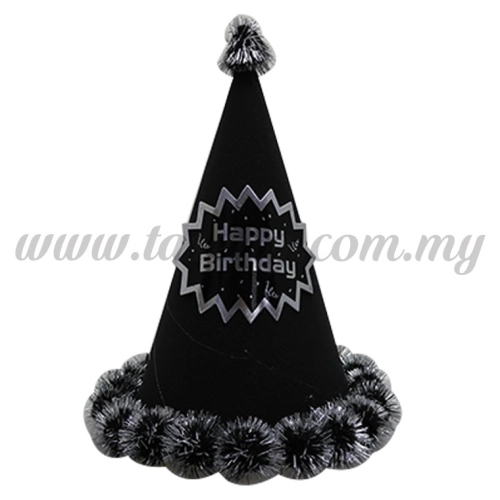 24cm Hat Happy Birthday * Black (HAT-HB1-BL)