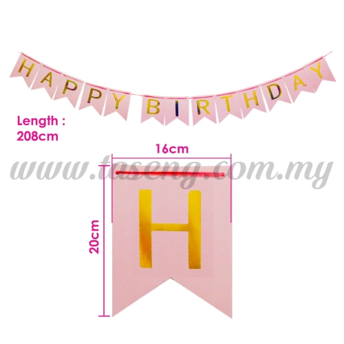 Banner Happy Birthday * Baby Pink (P-BN-80172)