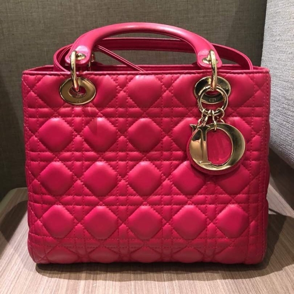 (SOLD) Lady Dior Medium Lambskin in Fuchsia Pink GHW with Strap Christian Dior Kuala Lumpur (KL), Selangor, Malaysia. Supplier, Retailer, Supplies, Supply | BSG Infinity (M) Sdn Bhd