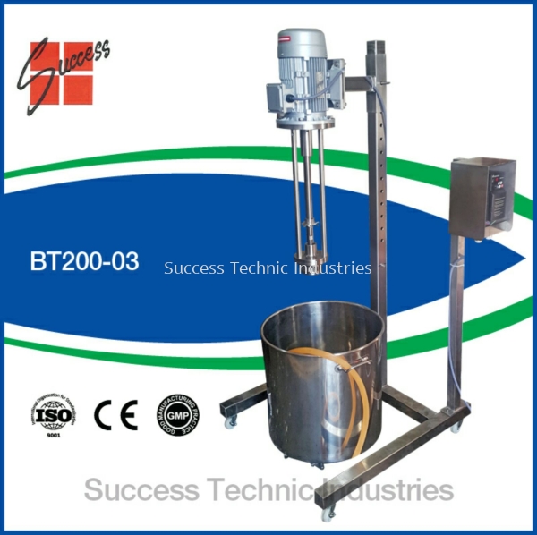 BT200-03 3hp top entry homogenizer BT200-BT200B Dyna-Stream 20 - 1000 Liter Top/Bottom Entry Industry Homogenizer Seri Kembangan, Selangor, Malaysia Fabrication Supplier Supply Manufacturer | Success Technic Industries