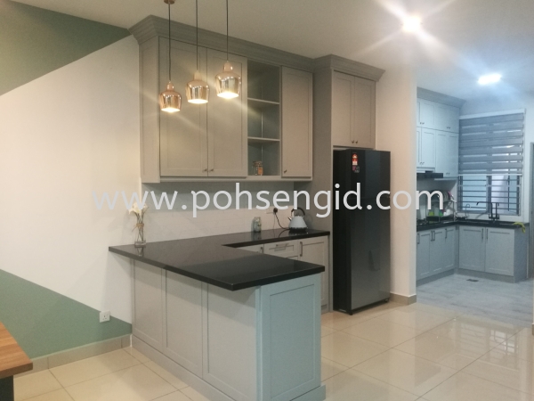 Nyatoh Spray Paint Kitchen Cabinet #RIMBUN VISTA Kitchen Seremban, Negeri Sembilan (NS), Malaysia Renovation, Service, Interior Design, Supplier, Supply | Poh Seng Furniture & Interior Design