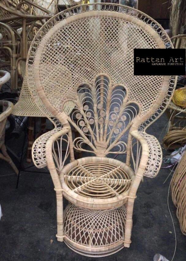 Custom Made Rattan Peacock Chair