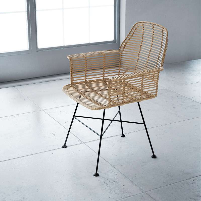 RSC 001 - RATTAN + STEEL CHAIR