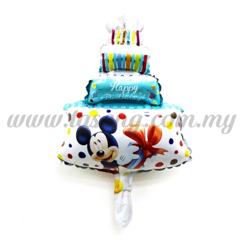 [Birthday] Mini Foil Balloon *Mickey & Minnie Cake Blue (FB-S-095B)