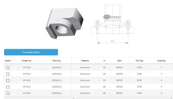 KF Nail Clamp KF Clamps Series HTC Vacuum Clamps Kuala Lumpur (KL), Malaysia, Selangor, Sri Petaling Distributor, Supplier, Supply, Supplies | Glovac Sdn Bhd