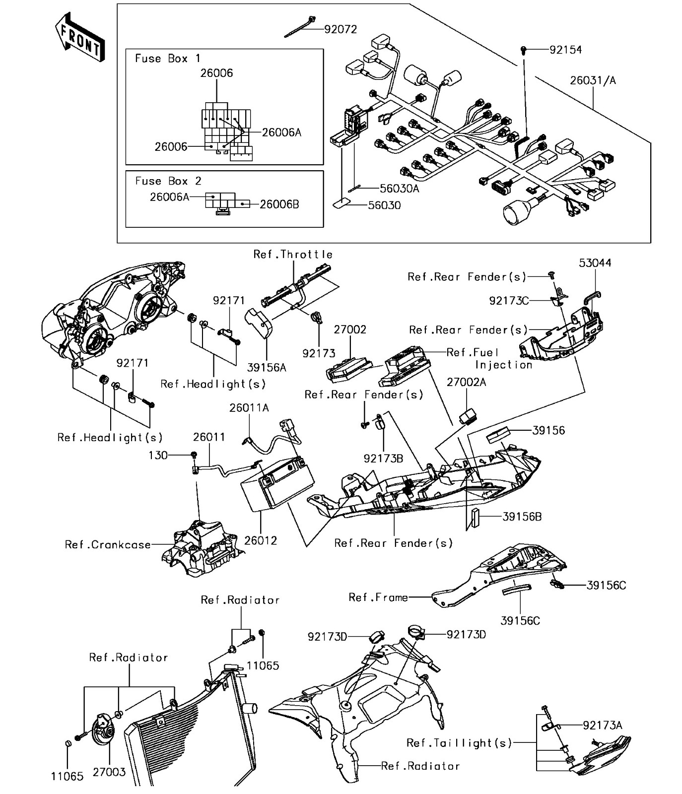 CHASSIS ELECTRICAL EQUIPMENT Ninja ZX-6R 2017 Parts Diagrams 