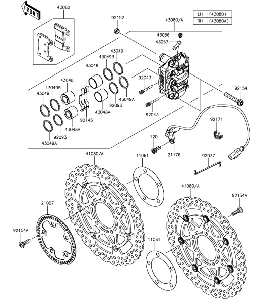 FRONT BRAKE Ninja ZX-6R 2017 Parts Diagrams KAWASAKI PARTS Kuala Lumpur (KL), Malaysia, Selangor Dealer, Supplier, Supply, Supplies | MotorSim Sdn Bhd