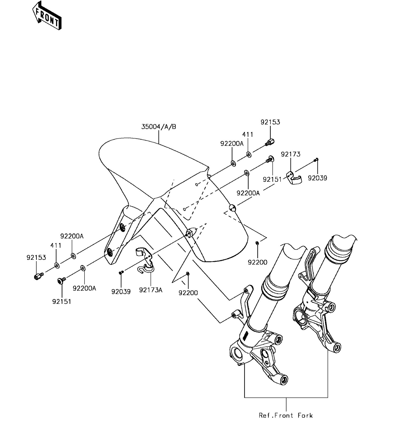 FRONT FENDER(S) Ninja ZX-6R 2017 Parts Diagrams KAWASAKI PARTS 