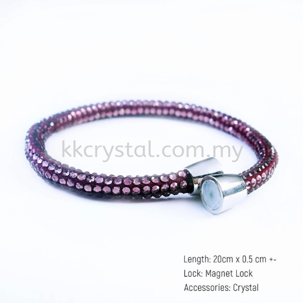 Skinny Bolster Bracelet, A15 Amethyst Skinny Bolster Bracelet Bracelet Jewerly Kuala Lumpur (KL), Malaysia, Selangor, Klang, Kepong Wholesaler, Supplier, Supply, Supplies | K&K Crystal Sdn Bhd