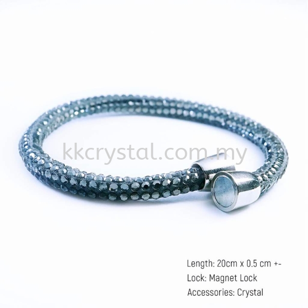 Skinny Bolster Bracelet, A7 Black Diamond Skinny Bolster Bracelet Bracelet  Jewerly Kuala Lumpur (KL), Malaysia, Selangor, Klang, Kepong Wholesaler, Supplier, Supply, Supplies | K&K Crystal Sdn Bhd