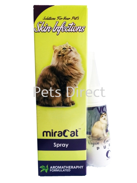 Miracat - Spray onto cat skin infection (100ml) Freegift Virgin Coconut Oil Cat Cleaning Kits Cat Grooming Selangor, Malaysia, Kuala Lumpur (KL), Klang, Subang Jaya, Shah Alam Supplier, Suppliers, Supply, Supplies | Pets Direct